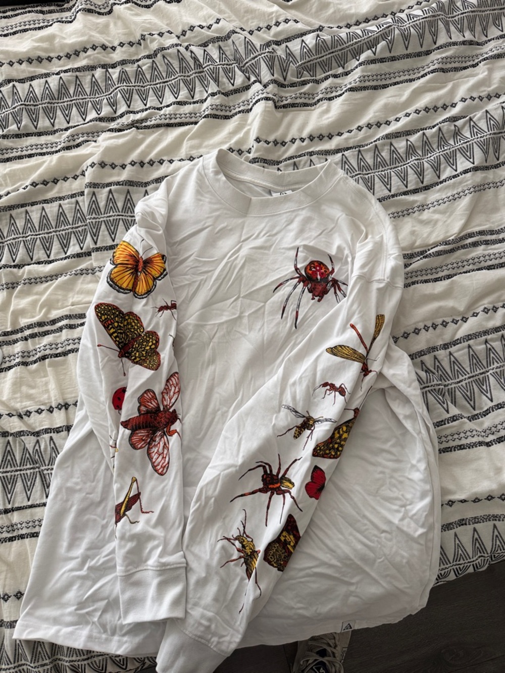 Nike ACG White Long Sleeve Tee with Insect & Butterfly Graphics